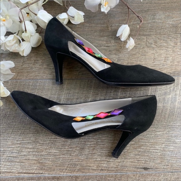 Bruno Magli Shoes - Bruno Magli Black Studded Velvet Heels